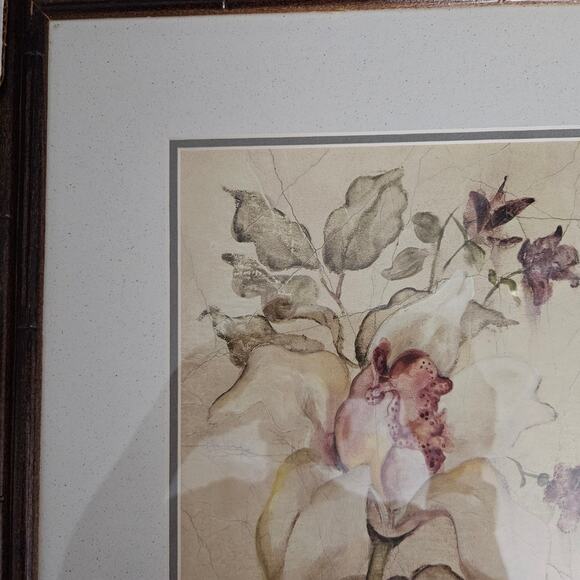 Cheri Blum Cymbidium Orchid Print Framed 14.5x14.25 Blum Global Florals 1999 - Picture 4 of 7
